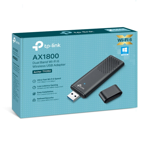 TP-Link AX1800 Dual Band Wi-Fi 6 Wireless USB Adapter | ARCHER TX20U