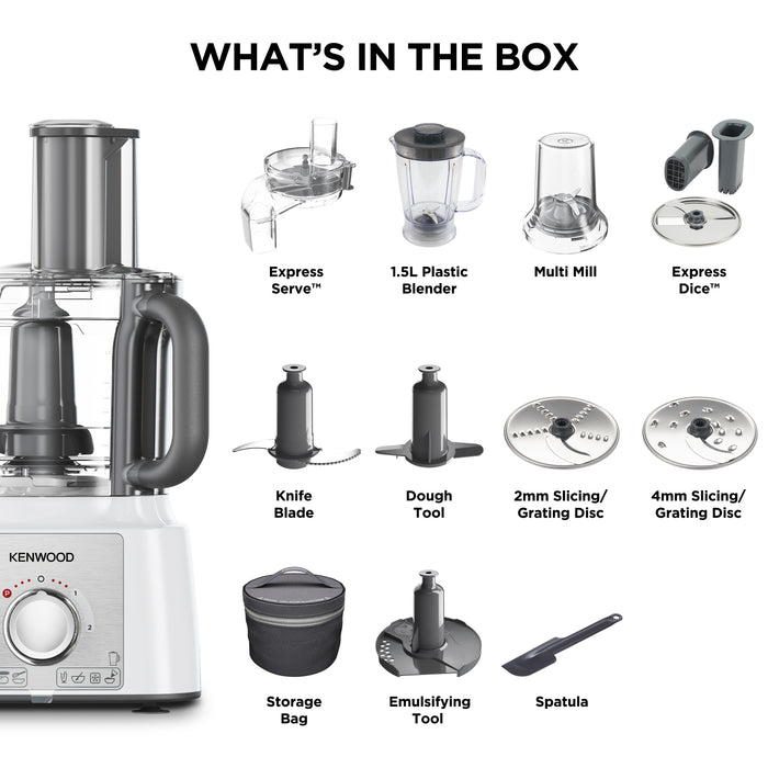 Kenwood Multipro Express 4-in-1 Food Processor - White | FDP65.860WH