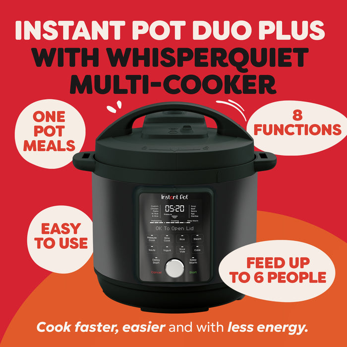 Instant Pot Duo Plus with WhisperQuiet 5.7L Multi-Cooker - Black | EXE 112-3079-01-UK