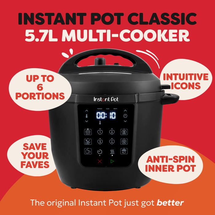 Instant Pot Classic 5.7L Multi-Cooker - Black | EXE 112-2000-01-UK