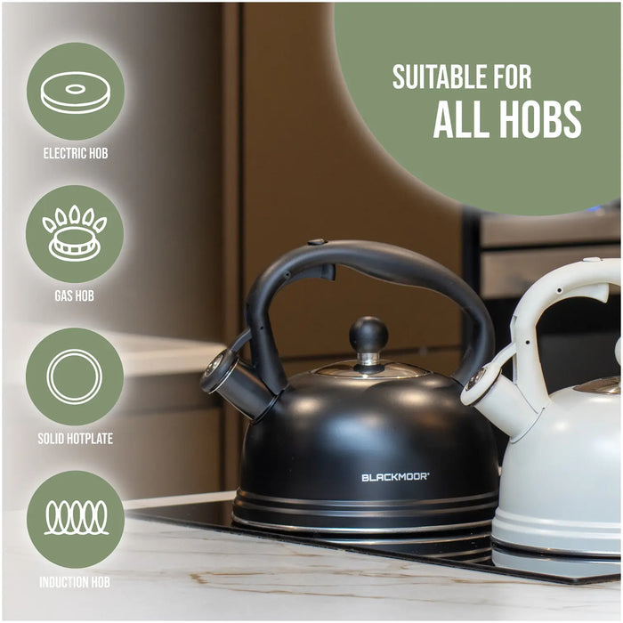 Blackmoor 2.5L Whistling Kettle - Black | 62779