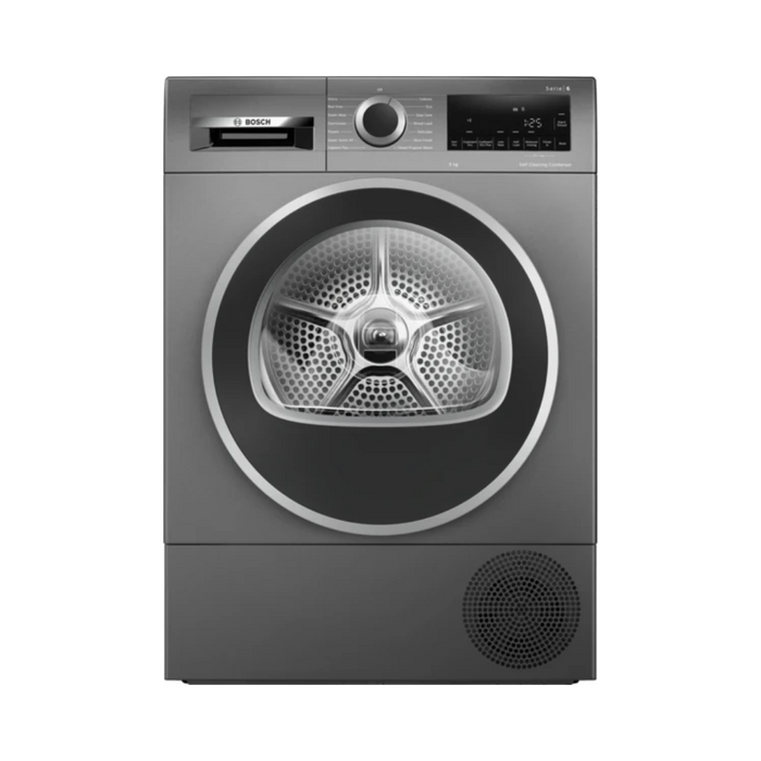 Bosch Series 6, Heat pump tumble dryer, 9 kg - Cast Iron Grey | BSH WQG245R1GB