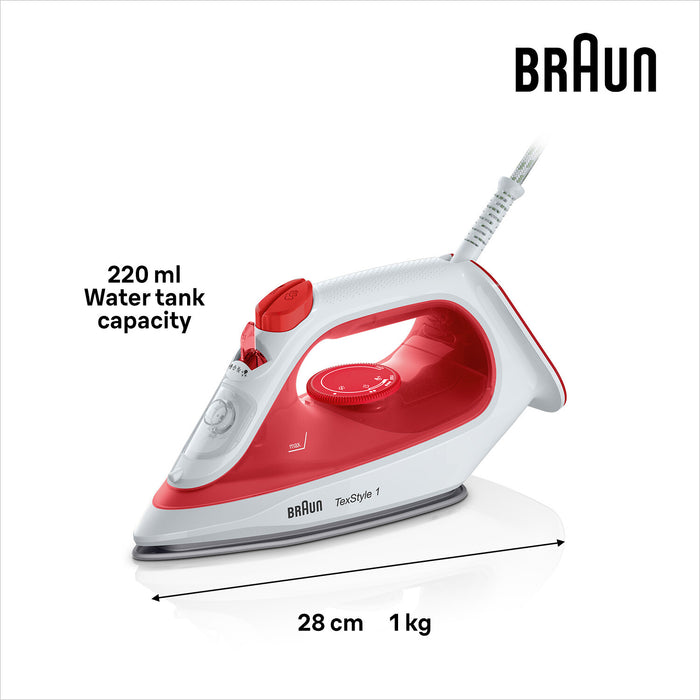 Braun TexStyle 1 Steam Iron SI 1019 - Red/white | SI1019RD