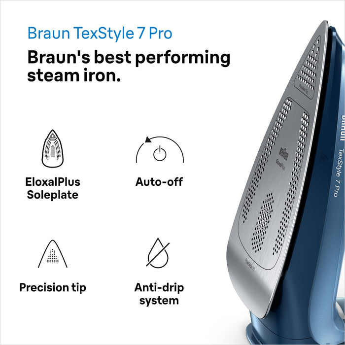 Braun TexStyle 7 Pro Steam Iron - Blue | SI7160BL