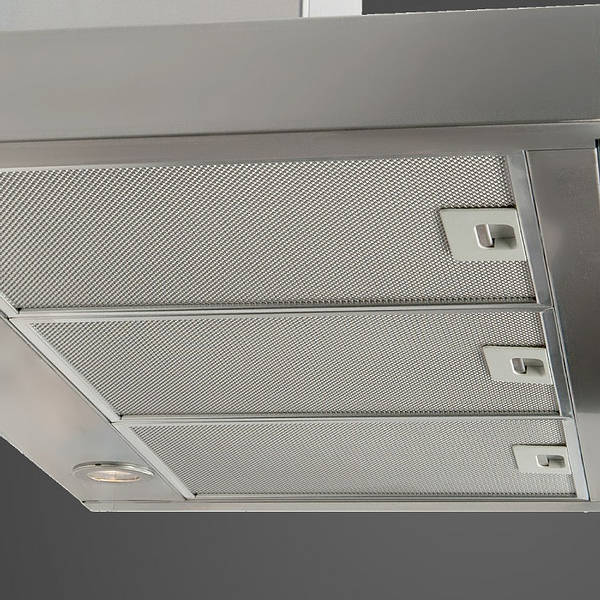 LUXAIR 110cm FSL Stainless Steel Hood with Black Glass Front Panel - LED Lights || LA-110-FSL-SS