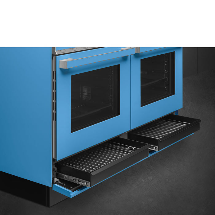 Smeg 120x60 cm Portofino Dual fuel Cooker with Mixed Hob - Turquoise | SMG CPF120IGMPT