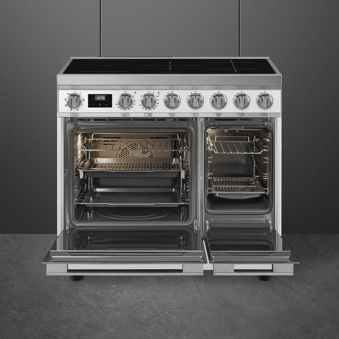 Smeg 90x60 cm Portofino Full Electric Cooker with Induction Hob - White | SMG CPF92IMWH