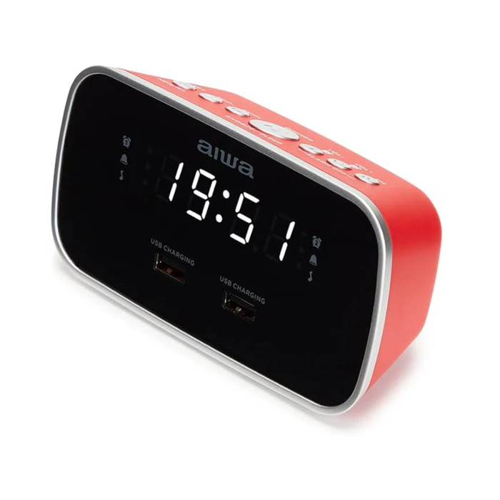 AIWA Alarm Clock FM Radio - Red | CRU-19RD