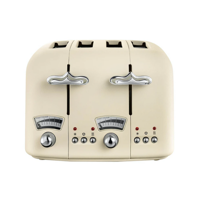 DELONGHI Argento Flora 4 Slice Toaster - Beige | CT04BG