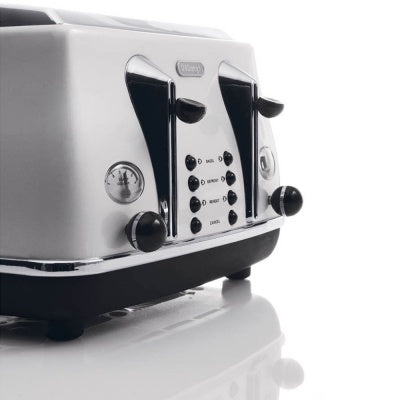 Delonghi Icona Micalite 4 Slice Toaster - White | TTT CTOM4003W