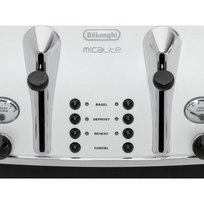 Delonghi Icona Micalite 4 Slice Toaster - White | TTT CTOM4003W