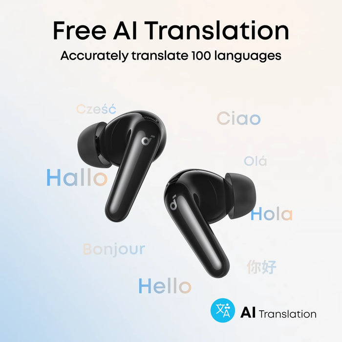 Soundcore R60i NC True Wireless Earbuds with 52dB Adaptive ANC, 50 Hour Battery and AI Translation - Black | D1202G11