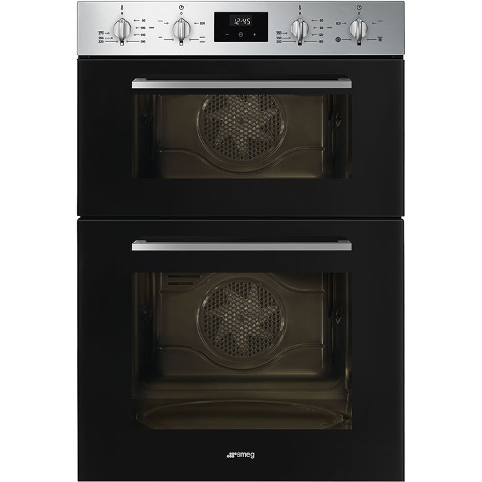 Smeg Cucina Built-In Double Oven, Thermo-ventilated - Black | SMG DOSF400B