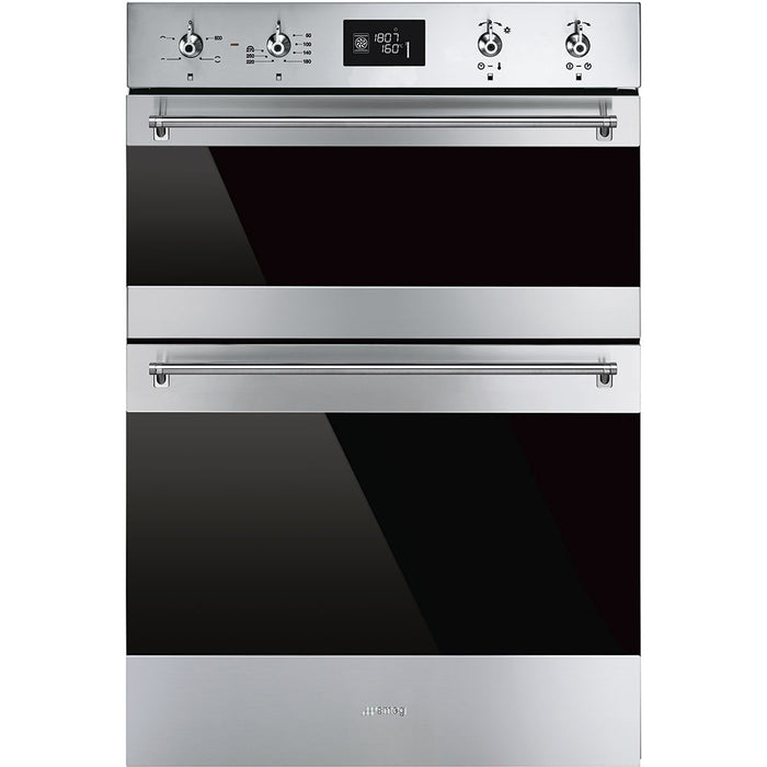 Smeg Classic Built-In Double Oven, Thermo-ventilated, VaporClean - Stainless steel | SMG DOSF6390X