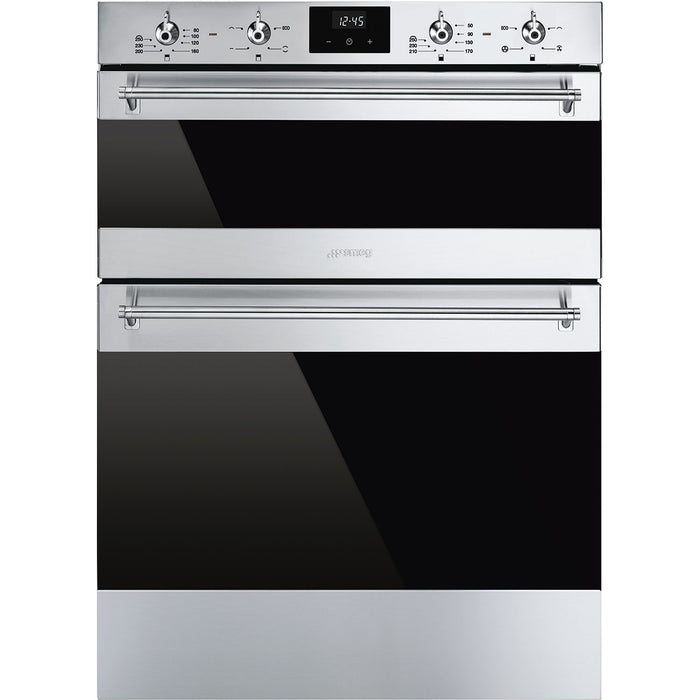 Smeg Classic Built-in Under Counter Double Oven, Thermo-ventilated - Stainless steel | SMG DUSF6300X
