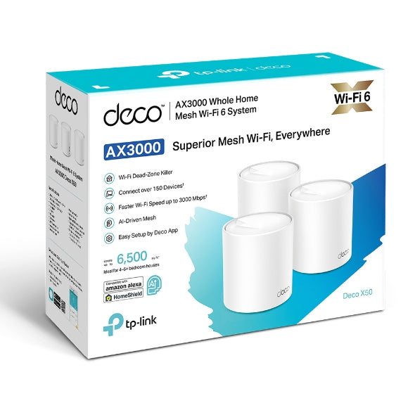 TP-Link DECO X50 3pack AX3000 Whole Home Mesh Wi-Fi 6 System | DECO X50 (3PACK