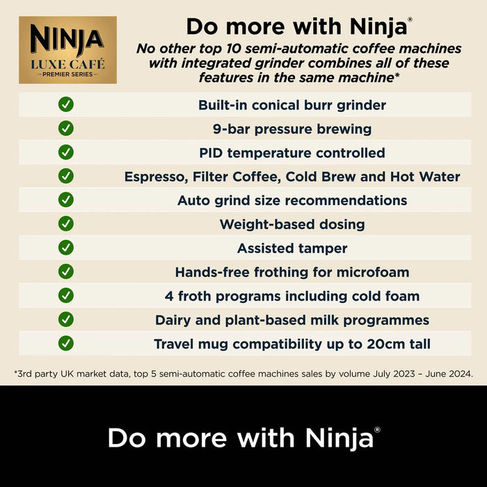 NINJA Luxe Cafe Bean to Cup Coffee Machine - Black | ES601UKBK