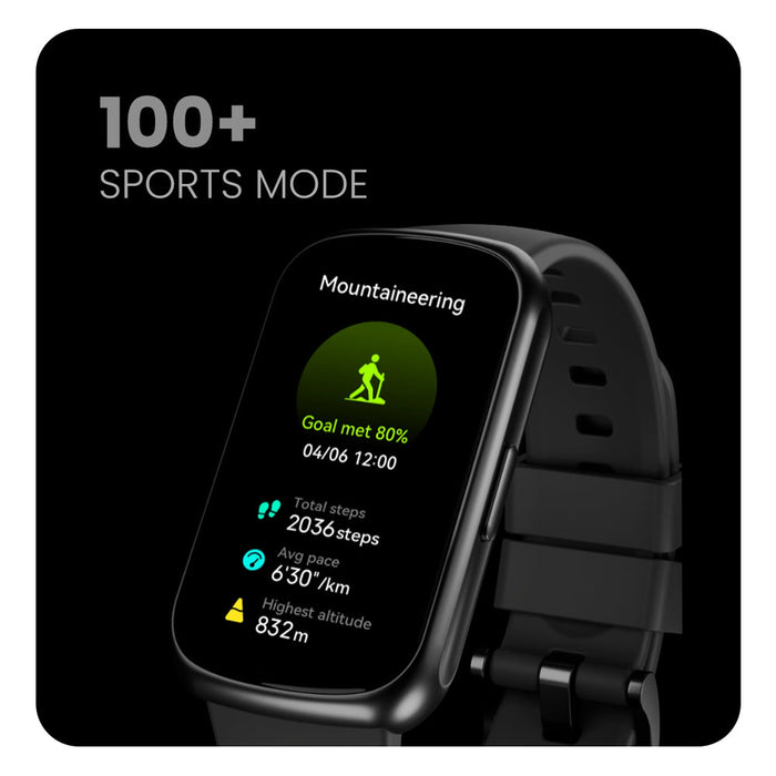 HiFuture EVO3 Smart Watch with 1.47" IPS Display, Heart Rate and SpO2 Monitoring, IP68 and 100+ Sports Modes - Black | 183408
