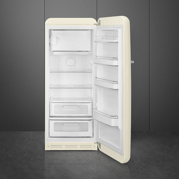 Smeg 60cm Retro Style Fridge With Icebox, Right Hand Hinged - Cream | SMG FAB28RCR5UK