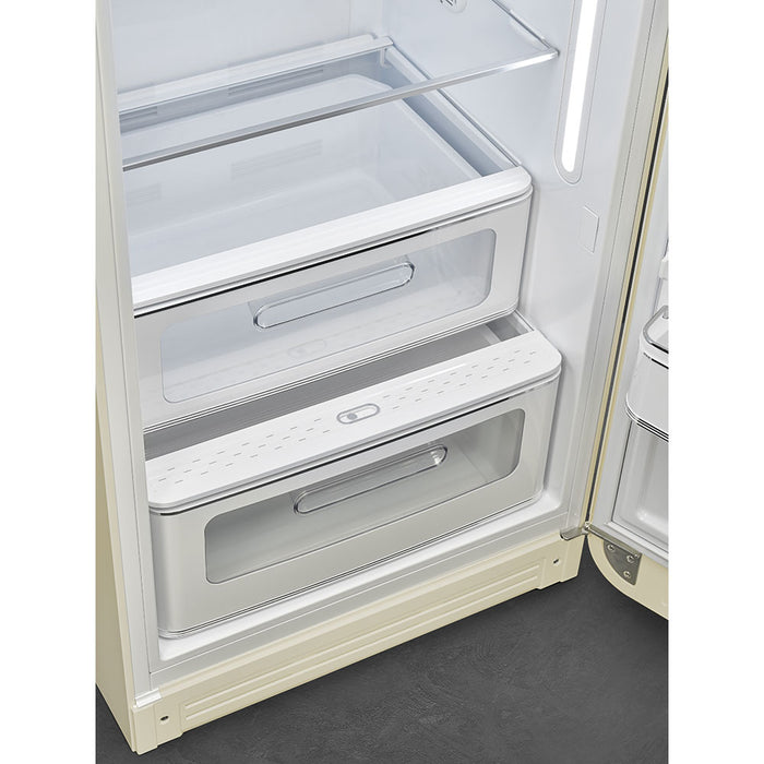Smeg 60cm Retro Style Fridge With Icebox, Right Hand Hinged - Cream | SMG FAB28RCR5UK