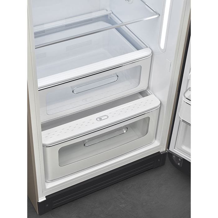 Smeg 60cm Retro Style Fridge With Icebox, Right Hand Hinged - Taupe | SMG FAB28RDTP5