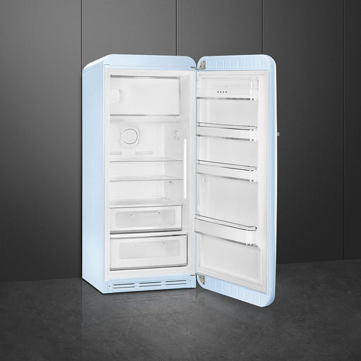 Smeg 60cm Retro Style Fridge With Icebox, Right Hand Hinged - Pastel Blue | SMG FAB28RPB5UK