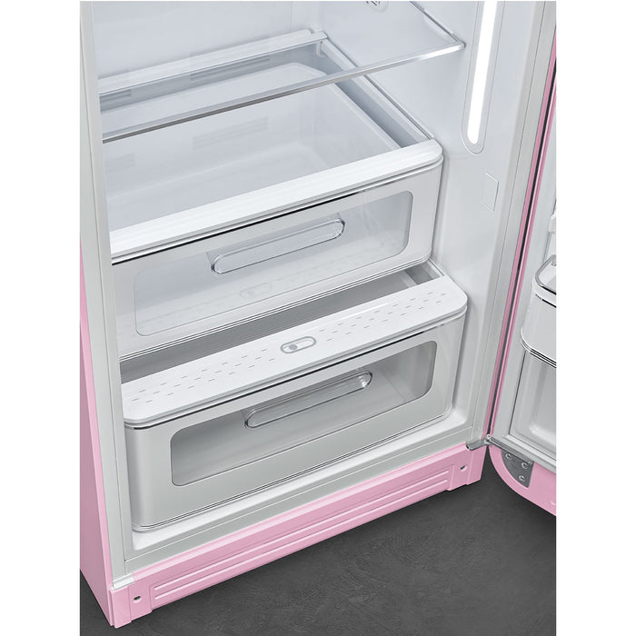 Smeg 60cm Retro Style Fridge With Icebox, Right Hand Hinged - Pink | SMG FAB28RPGK5UK