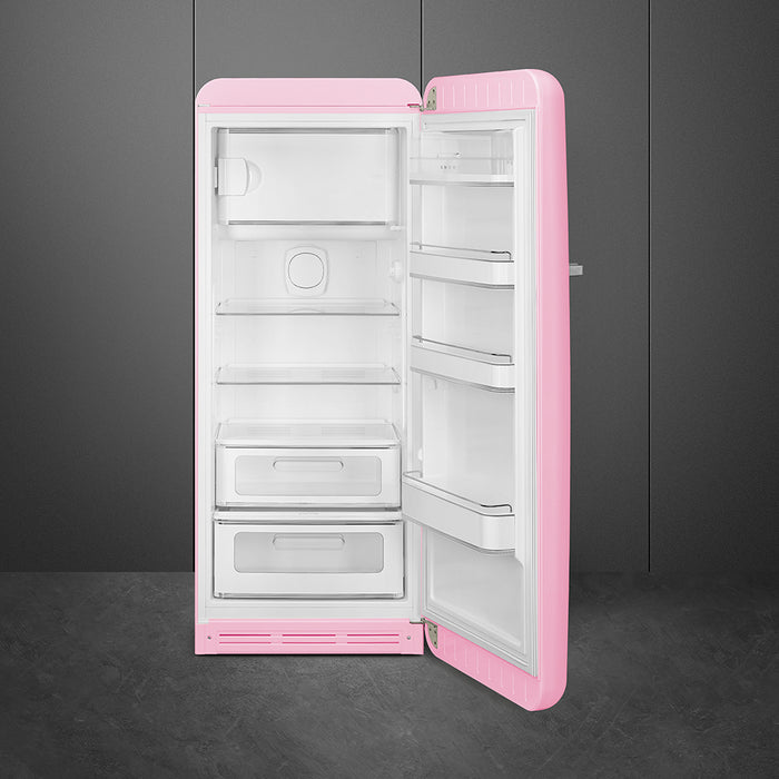 Smeg 60cm Retro Style Fridge With Icebox, Right Hand Hinged - Pink | SMG FAB28RPGK5UK