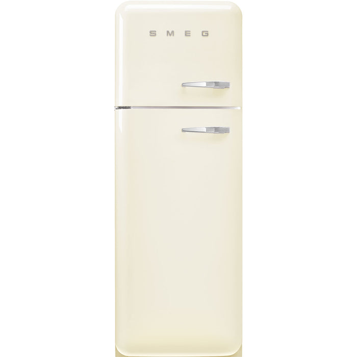 Smeg 60cm Retro Style 80/20 Fridge Freezer, Left Hand Hinge - Cream || FAB30LCR5UK