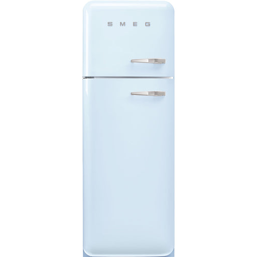 Smeg 60cm Retro Style 80/20 Fridge Freezer, Left Hand Hinge - Pastel Blue | SMG FAB30LPB5UK