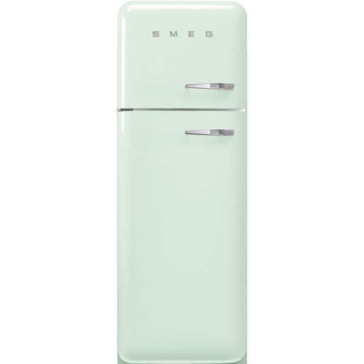 Smeg 60cm Retro Style 80/20 Fridge Freezer, Left Hand Hinge - Pastel Green | SMG FAB30LPG5UK