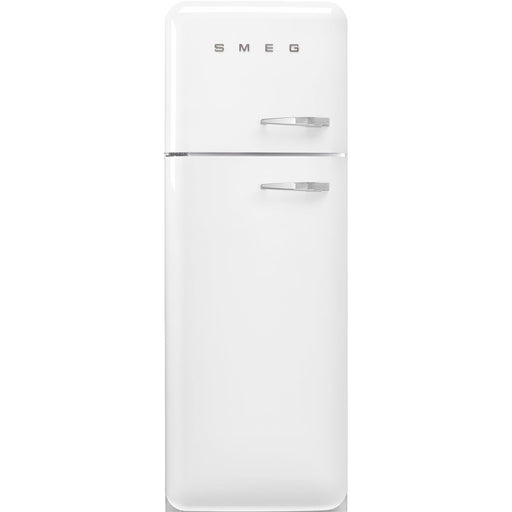 Smeg 60cm Retro Style 80/20 Fridge Freezer, Left Hand Hinge - White | SMG FAB30LWH5UK