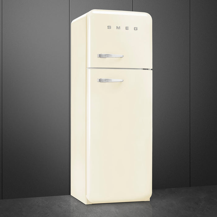 Smeg 60cm Retro Style 80/20 Fridge Freezer, Right Hand Hinge - Cream | SMG FAB30RCR5UK