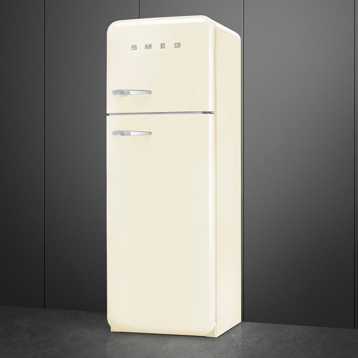 Smeg 60cm Retro Style 80/20 Fridge Freezer, Right Hand Hinge - Cream | SMG FAB30RCR5UK