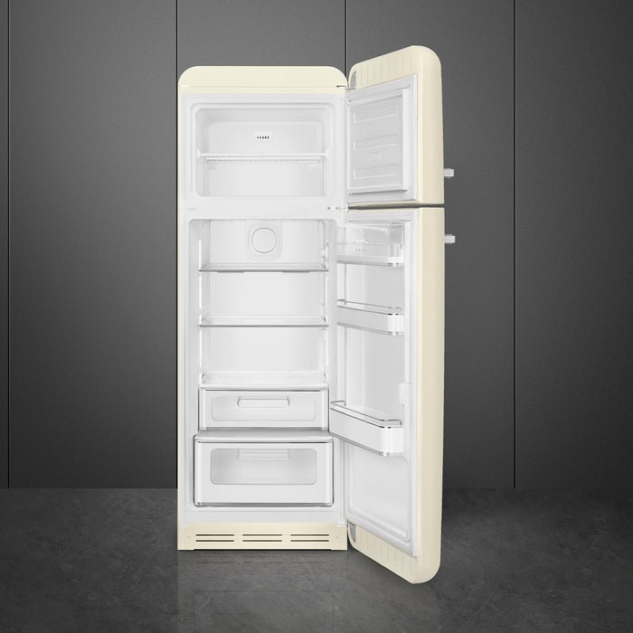 Smeg 60cm Retro Style 80/20 Fridge Freezer, Right Hand Hinge - Cream | SMG FAB30RCR5UK