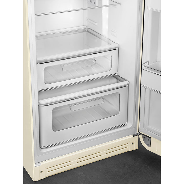 Smeg 60cm Retro Style 80/20 Fridge Freezer, Right Hand Hinge - Cream | SMG FAB30RCR5UK