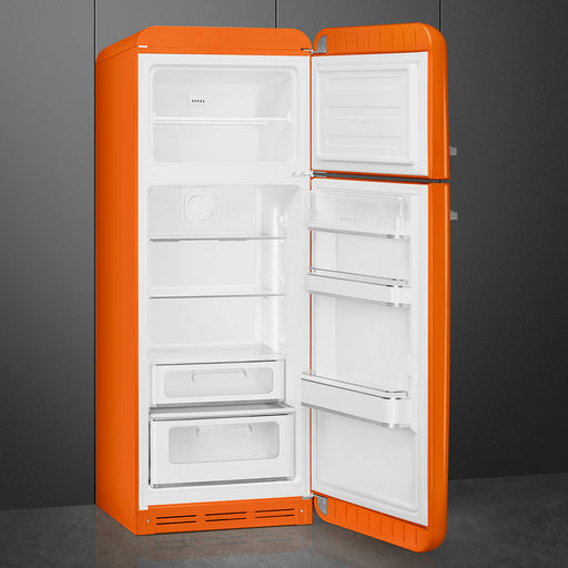 Smeg 60cm Retro Style 80/20 Fridge Freezer, Right Hand Hinge - Orange | SMG FAB30ROR5UK