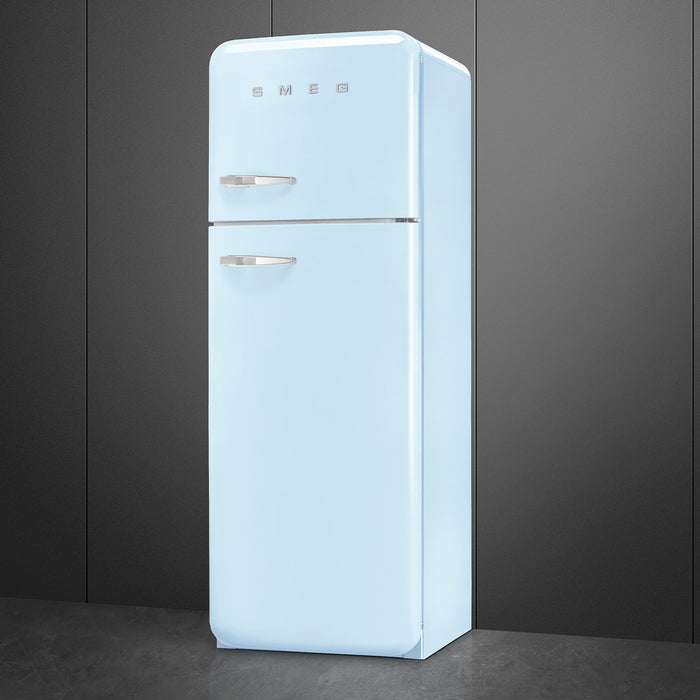 Smeg 60cm Retro Style 80/20 Fridge Freezer, Right Hand Hinge - Pastel Blue | SMG FAB30RPB5UK