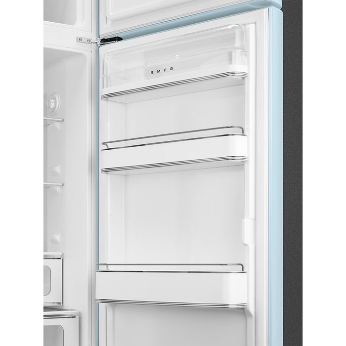 Smeg 60cm Retro Style 80/20 Fridge Freezer, Right Hand Hinge - Pastel Blue | SMG FAB30RPB5UK