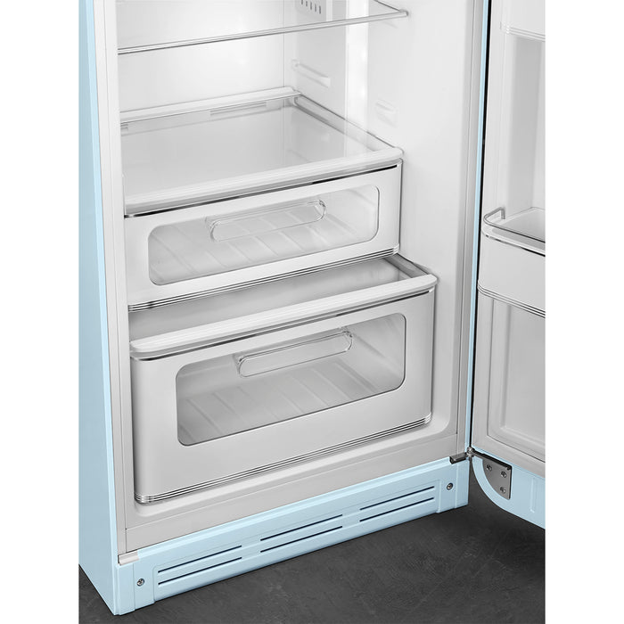Smeg 60cm Retro Style 80/20 Fridge Freezer, Right Hand Hinge - Pastel Blue | SMG FAB30RPB5UK