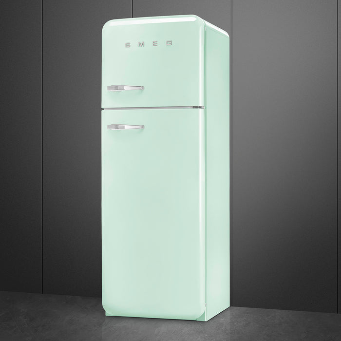 Smeg 60cm Retro Style 80/20 Fridge Freezer, Right Hand Hinge - Pastel Green | SMG FAB30RPG5UK