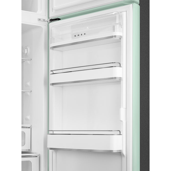 Smeg 60cm Retro Style 80/20 Fridge Freezer, Right Hand Hinge - Pastel Green | SMG FAB30RPG5UK