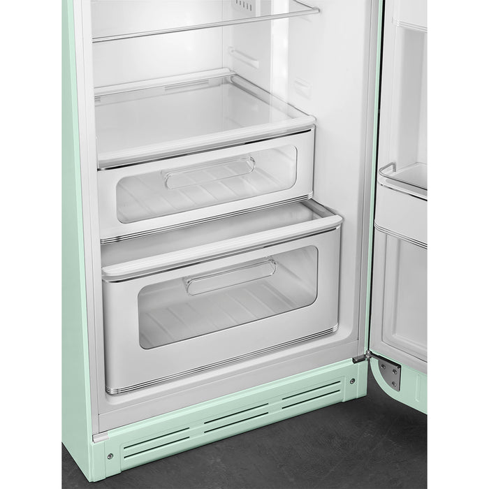 Smeg 60cm Retro Style 80/20 Fridge Freezer, Right Hand Hinge - Pastel Green | SMG FAB30RPG5UK