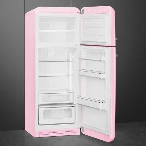 Smeg 60cm Retro Style 80/20 Fridge Freezer, Right Hand Hinge - Pink | SMG FAB30RPK5UK