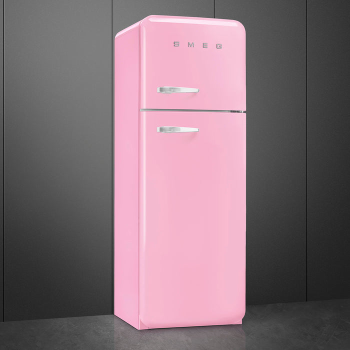 Smeg 60cm Retro Style 80/20 Fridge Freezer, Right Hand Hinge - Pink | SMG FAB30RPK5UK
