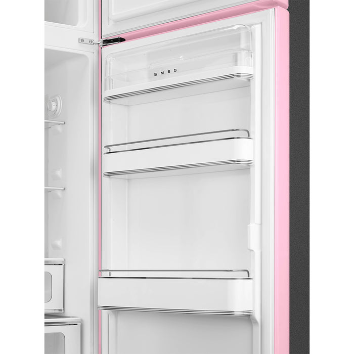 Smeg 60cm Retro Style 80/20 Fridge Freezer, Right Hand Hinge - Pink | SMG FAB30RPK5UK