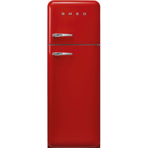 Smeg 60cm Retro Style 80/20 Fridge Freezer, Right Hand Hinge - Red | SMG FAB30RRD5UK