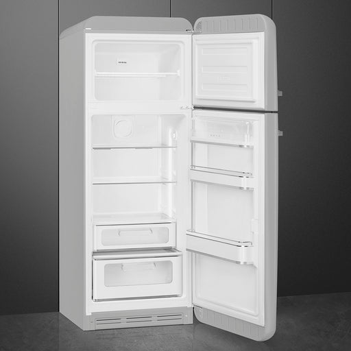 Smeg 60cm Retro Style 80/20 Fridge Freezer, Right Hand Hinge - Silver | SMG FAB30RSV5UK