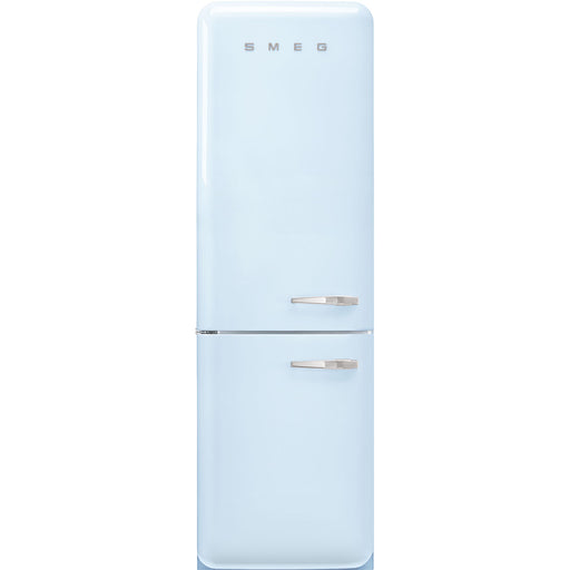 Smeg 60cm Retro Style 60/40 Fridge Freezer with NoFrost, Left Hand Hinge - Pastel Blue | SMG FAB32LPB5UK