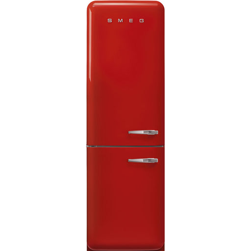 Smeg 60cm Retro Style 60/40 Fridge Freezer with NoFrost, Left Hand Hinge - Red | SMG FAB32LRD5UK